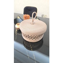 Zeora Home Jüt Görünümlü Kapaklı Saklama Kutusu Ekmek Sepeti Doğal & Şık Dekoratif Organizer