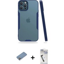 İlk El Grup Ieg™ iPhone 12 Pro Max Kılıf Atlas Asil Serisi - Şeffaf Uv Polymer Nano Ekran Koruyucu + Gümüş Shine Kamera Lens Koruma Cam