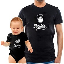 Tekila ve Limon Baba Oğul Tshirt Zıbın(Tekli Üründür Kombin Yapmak Için 2 Adet Sepete Ekleyiniz)