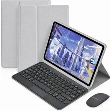Microcase Xiaomi Poco Pad X1 11.2 Inch Tablet Uyumlu Bluetooth Touchpad Klavye+Bluetooth Mouse+Standlı Kılıf-Bkk7