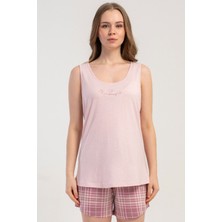 Vienetta Kadın P.vıscon Kalın Askılı Şortlu Pijama Takım, 512199