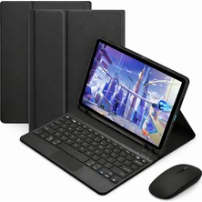 Microcase Samsung Galaxy Tab A11 Plus 11 Inch Tablet Uyumlu Bluetooth Touchpad Klavye+Bluetooth Mouse+Standlı Kılıf-Bkk7