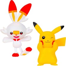 Jazwares Pokemon Battle 2'li Figür Seti POK/PKW3355-B - Pikachu ve Scorbunny