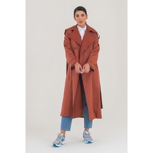 SahraAfra Creed Kadın Oversize Astarlı Trençkot