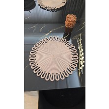 Zeora Home Jüt Görünümlü Papatya Model Supla Şık ve Sade Masa Sehpa Sunum Aksesuarı
