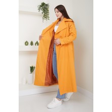 Sahra Çeyiz Nakış SahraAfra Creed Kadın Oversize Astarlı Trençkot