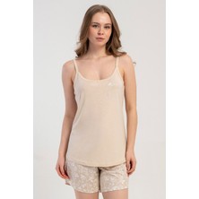 Vienetta Kadın P.vıscon Ip Askılı Şortlu Pijama Takım, 512183