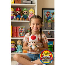 Toyfest Super Mario Toad Peluş Oyuncak 20 cm Orijinal Görünümlü Yumuşak Koleksiyon Figür Bebek