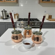 PremiumPort Bakır 3'lü Tombik Cezve Seti, Şıklık ve Dayanıklılık Sunar