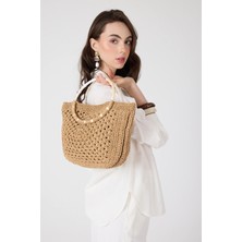 Segnante El Yapımı Astarlı Hasır El Çantası