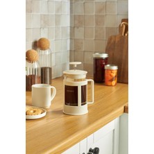 PremiumPort 600 ml French Press, Krem Renk, Şık ve Kullanışlı Kahve Demleme Aleti