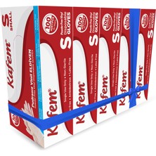 Kafem Beyaz Vinil Eldiveni Pudrasız (S) 100 Adet x 5 Paket