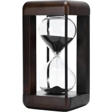 Hediye Fikri Ahşap Kum Saati 60 Dakika Siyah Kum Dekoratif Zamanlayıcı Ceviz Tasarım Ofis Masa Ev Dekoru