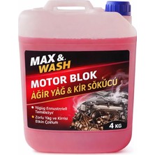 Max&Wash 🛢️ 4 KG Motor Blok Ağır Kir & Yağ Sökücü 🚗🔥 Güçlü Formül – Endüstriyel Temizlik & Maksimum Performans 💎