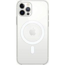 Kocadal Iphone 12 Pro Kılıf Kamera Lens Korumalı Magsafe Destekli Şeffaf Darbe Emici Sert Kapak