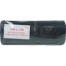 Kocadal Hantal Boy Çöp Torbası 100 x 150 cm 10 Lu Rulo x 1 Paket = 10 Adet (Siyah)