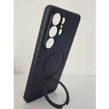 Pirok Store Samsung Galaxy S26 Ultra Magsafe ile Uyumlu Standlı Kablosuz Şarj Destekli Yumuşak Soft Mükemmel Manyetik Silikon Kılıf