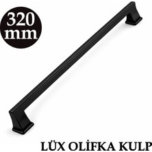 Badem10 Lüx Olifka Mat Siyah Çekmece Kulp 320 mm Modern Dolap Kapak Kulbu Dayanıklı Metal Şık Tasarım