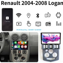 SBAID Renault 2004-2008 Logan 9 Inç/hasarsız Montajlı Teyb/hd Ekran Navigasyon/özel Model Uyumlu Teyb