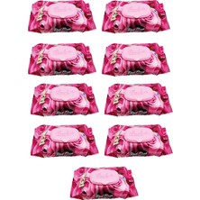 Kocadal 9 Paket Red Rose Islak Havlu Mendil 90 Adet Kapaklı Gül Kokulu