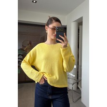 Magarde Geniş Yaka Basic Merserize Triko- Sarı