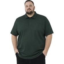 Battal Moda Battalmoda Erkek Büyük Beden  Polo Yaka Melanj Benetton Kısa Kollu Pike Tişört 3xl-4xl-5xl-6xl