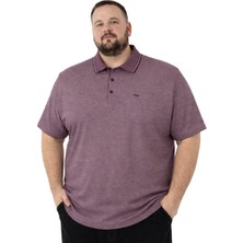 Battal Moda Battalmoda Erkek Büyük Beden  Polo Yaka Bordo Kısa Kollu Pike Tişört 3xl-4xl-5xl-6xl