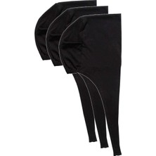 Kocadal 3 Adet Tesettür Bone Bağcıklı Likralı Siyah