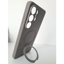 Pirok Store Samsung Galaxy S26 Ultra Magsafe ile Uyumlu Standlı  Kablosuz Şarj Destekli Yumuşak Soft Mükemmel Manyetik Silikon Kılıf
