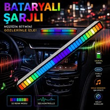 Carlone Araç Içi Müzik Ritmine Duyarlı Rgb Ekolayzer LED Işık Çubuğu Bataryalı (1 Adet)