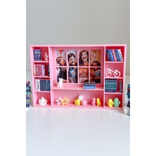 Aysluka Hayal Pencerem Fotoğraf Çerçeveli Minyatür Kitaplık - Pembe (Aksesuar Seti Hediye)