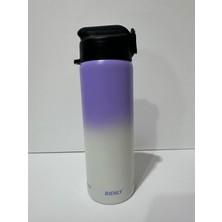 Panda Bienly Degrade Paslanmaz Çelik Matara Pipetli 750ML Karışık Renk