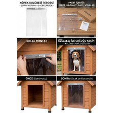 Buycobox Köpek Kulübe Kapısı İçin Perde; Kış Soğuğundan, Kardan, Yağmurdan, Rüzgardan Korunma Şeffaf Küçük 32X45CM