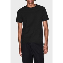 Armani Exchange Jakarlı Dar Kesim Bisiklet Yaka T Shirt Erkek T Shirt XM002821 AF10337 UC001