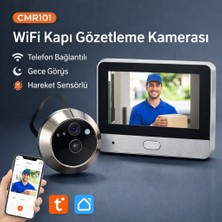 Airstorr CMR101 Wifi Kapı Gözetleme Kamerası 4.3” Ekran Tuya Uyumlu Gece Görüş Hareket Sensörlü
