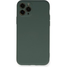 Sylar iPhone 11 Pro Kılıf Nano Içi Kadife Silikon - Koyu Yeşil