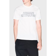 Armani Exchange % 100 Pamuk Logolu Bisiklet Yaka T Shirt Erkek T Shirt XM002413 AF10361 U0009