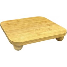 Bambu Top Ayaklı Kare Sunum ve Kesim Panosu