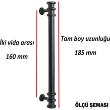 Glaswen 8 Adet Sarmaşık Kulp Mat Siyah 160 mm Kulp Mobilya Mutfak Dolabı Çekmece Dolap Kapak Kulpu Kulbu Metal Kulpları