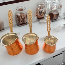 PremiumPort Paslanmaz Bakır Dövme Cezve 1-2-3 Numara, Şık ve Dayanıklı Tasarım