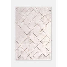 Artloop Olvin Vizon/kahve Robot Süpürgeye Uyumlu Kolay Temizlenebilir Halı Salon, Oturma Odası ve Koridor Halısı Rp 17