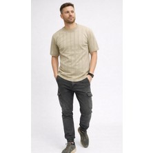 Mastiff Erkek Bisiklet Yaka Kısa Kollu Şerit Detaylı Triko T-Shirt