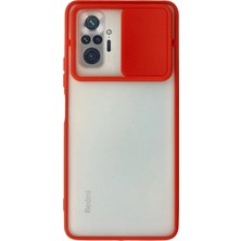 Sylar Redmi Note 10 Pro Kılıf Palm Buzlu Kamera Sürgülü Silikon - Kırmızı