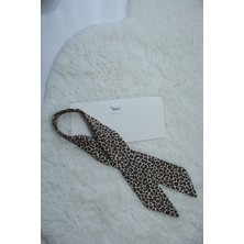Leopar Desen Lastikli Bağlamalı Kadın Bandana