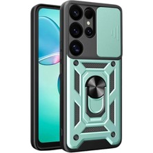 Sylar Samsung Galaxy S25 Ultra Kılıf Pars Lens Yüzüklü Silikon - Yeşil