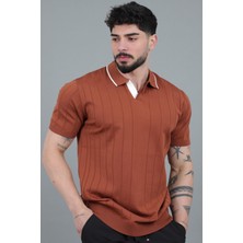 Stil Kombin Apaç Yaka Çizgi Desen Tişört Jrx 1003_30496