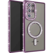 Sylar Samsung Galaxy S25 Ultra Kılıf Joke Simli Magneticsafe Kılıf - Derin Mor