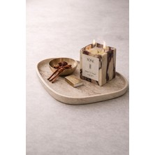 Lethe Studio Design Dekoratif Tepsi, Kase, Sunum, Stand, Banyo, Kozmetik, Anahtarlık, Taş Beton, Organizer (19X15)