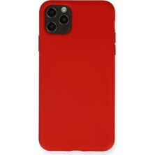 Sylar iPhone 11 Pro Max Kılıf Nano Içi Kadife Silikon - Kırmızı