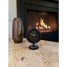 Özfırat Pvc Yapı Dark Elegance 25 x 20 cm Metal Siyah Masa Saati